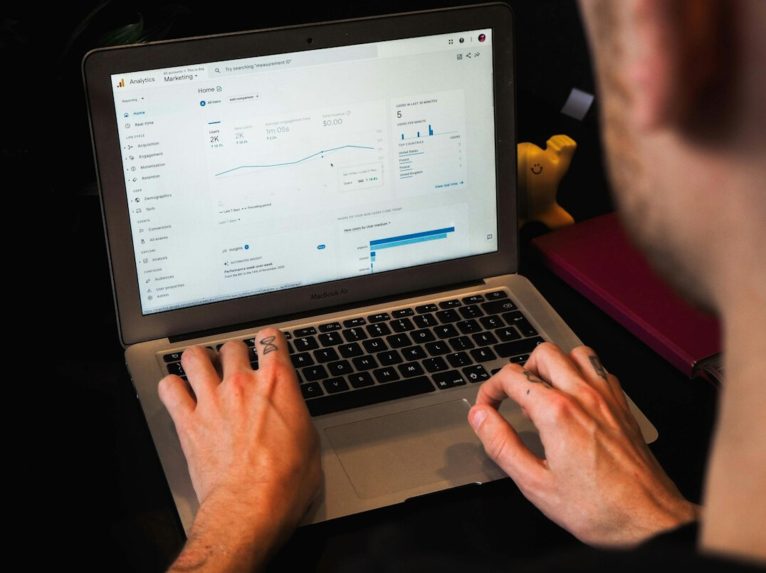 person analyzing productivity data