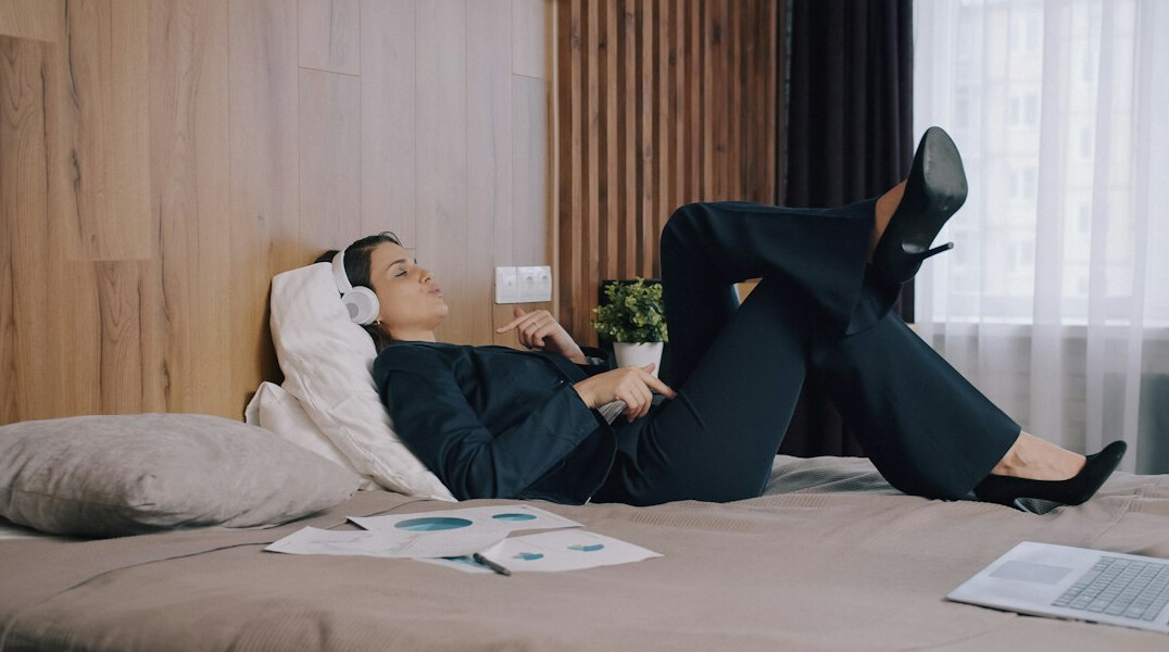person relaxing after work