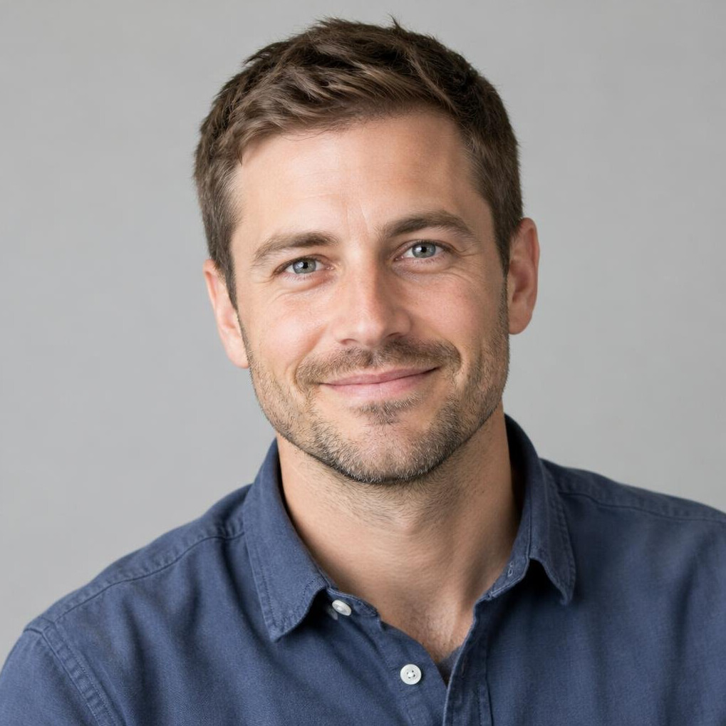 Portrait of a man with a light beard