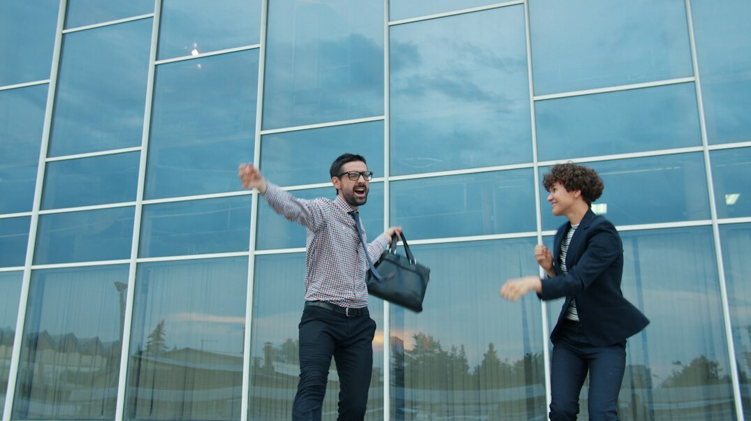person celebrating success