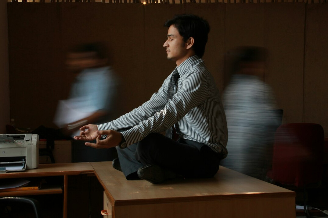 person meditating for focus